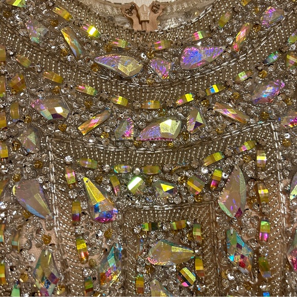 TERANI COUTURE SHORT BEADED JEWELS EMBELLISHED COCKTAIL DRESS Formal WeddingProm - Picture 6 of 16